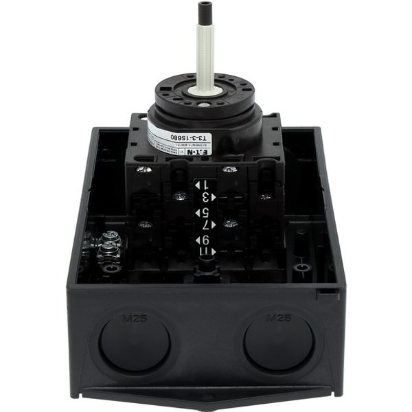 T3-3-15680/I2/SVB Main switch, T3, 32 A, surface mounting, 3 contact unit(s), 3 pole + N, 1 N/O, 1 N/C, Emergency switching off function, With red rotary handle and yel image 6