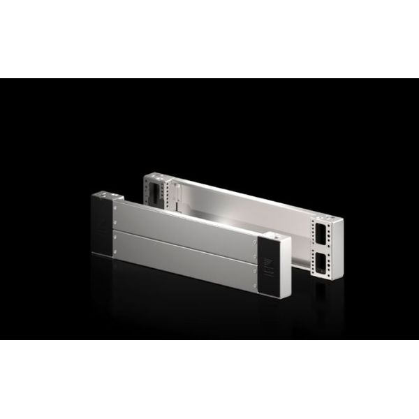 Base/plinth corner pieces with base/plinth trim panels, front and rear for VX base/plinth system, stainless steel New version image 1