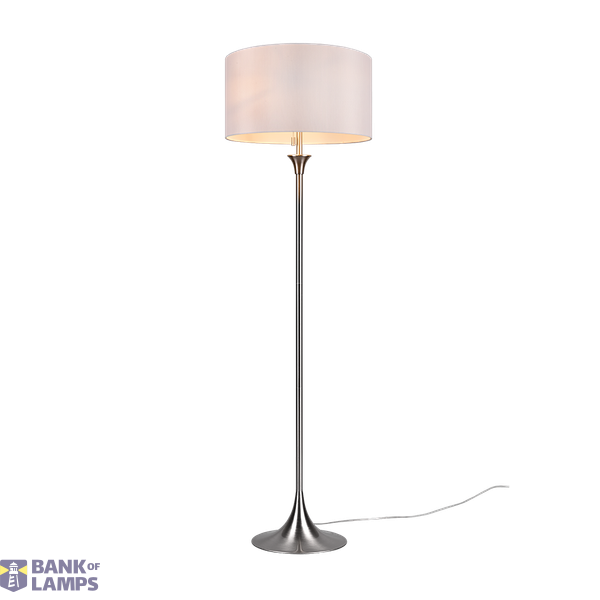 Sabia floor lamp 3xE27 brushed steel/white image 1