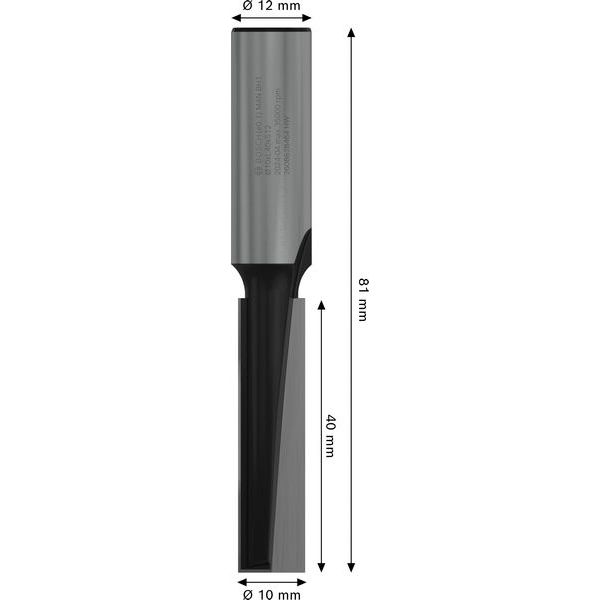 Straight bit, 12 mm, D1 10 mm, L 40 mm, G 81 mm image 1