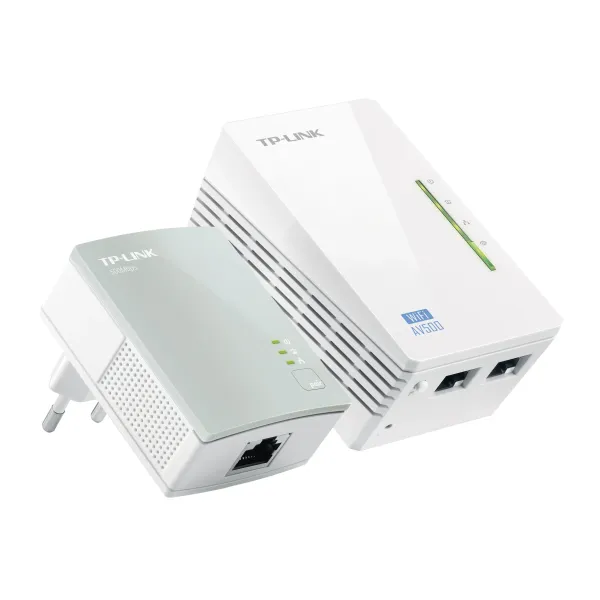 TP-LINK AV 600 WiFi Powerline Extender Starter Kit, 600Mbps, WLAN, vit image 1