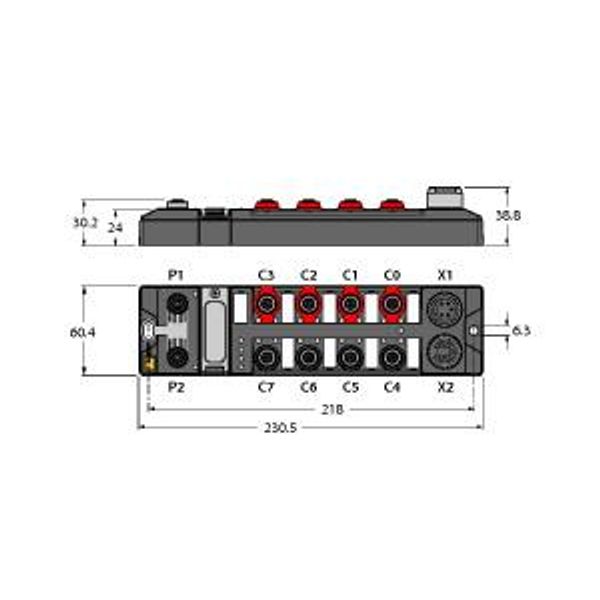 Block Module for EtherNet/IP and CIP Safety Safe Digital Inputs and Outputs, Standard Universal Digital Channels, IO-Link Master Ports   TBIP-L4-FDIO1-2IOL image 2