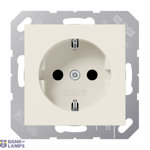 SCHUKO socket, 16 A 250 V ~, Duroplast, 50 x 50 mm, white image 1