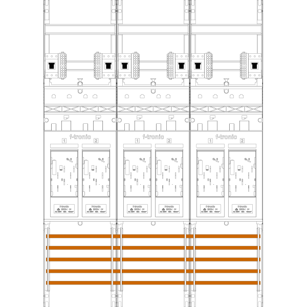Meter field E316-HSP, 3 fields, H=1050mm, 6-eHZ, 6 HSP (E316-HSP) image 1