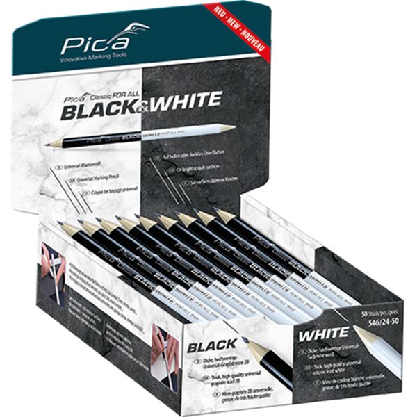 Pica 50 pieces, 546/24 Pencil Black & White image 1