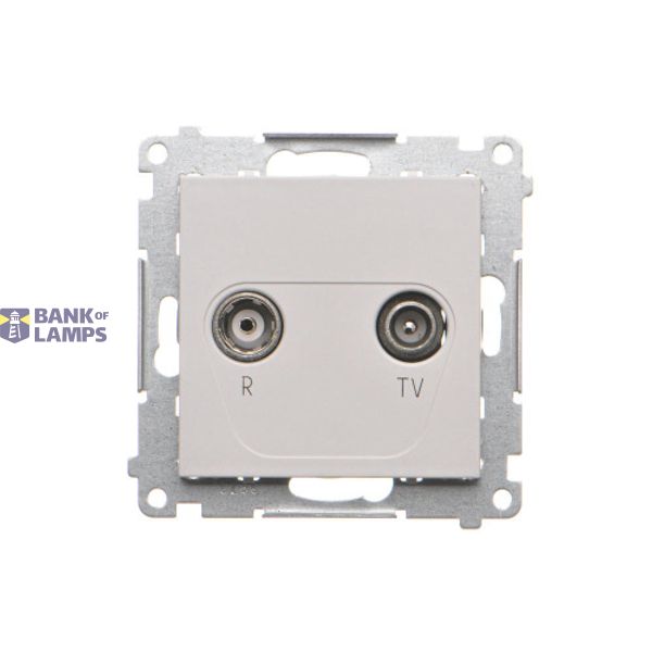 RTV pass-through aerial socket, module, light gray matt image 1