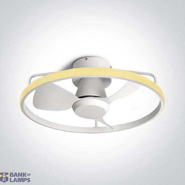 WHITE ABS CEILING FAN 20W LED 28W CCTV IP20 230V image 1