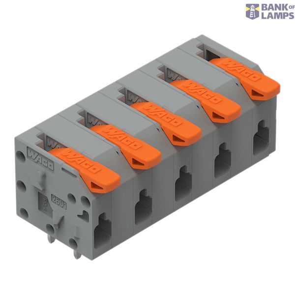 2601-1305 PCB terminal block; lever; 1.5 mm²; Pin spacing 7.5 mm; 5-pole; Push-in CAGE CLAMP®; 1,50 mm²; gray image 1