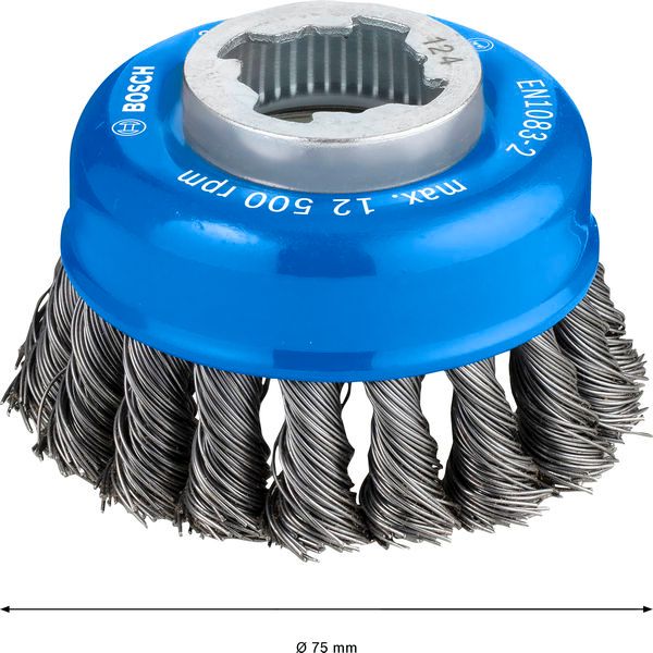 X-LOCK Cup brushes Knotted 75mm Steel 0.5mm image 2