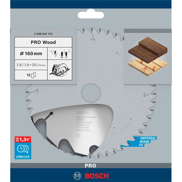 Optiline Wood circular saw blade 160 x 20/16 x 2,6 mm, 12 image 2