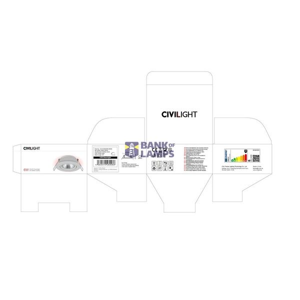Downlight slim 200-240V  6W 3000K 400Lm 36Deg Dim white image 2