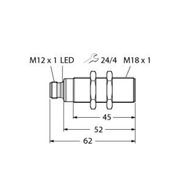 Ultrasonic Sensor Diffuse Mode Sensor   RU50U-S18-AP8X-H1141 image 1