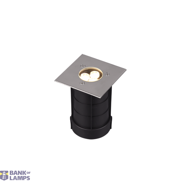 Belaja LED ground spot 11 cm square brushed steel image 1