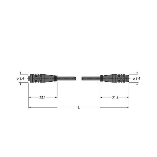Actuator and Sensor Cable, PUR Extension Cable   PKG4S-0.3-PSG4S/TXL image 2