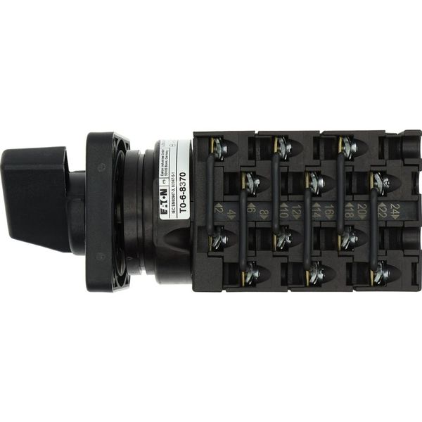 T0-6-8370/E Changeoverswitches, T0, 20 A, flush mounting, 6 contact unit(s), Contacts: 12, 90 °, maintained, Without 0 (Off) position, 1-2, Design number 8370 image 40