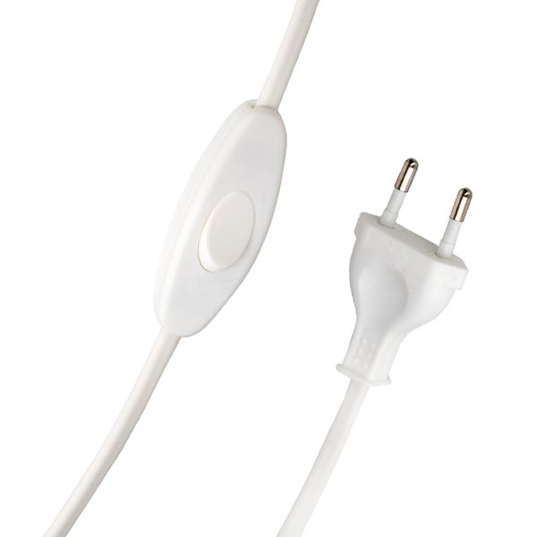 Cord with European plug & Switch White 120/80cm image 1