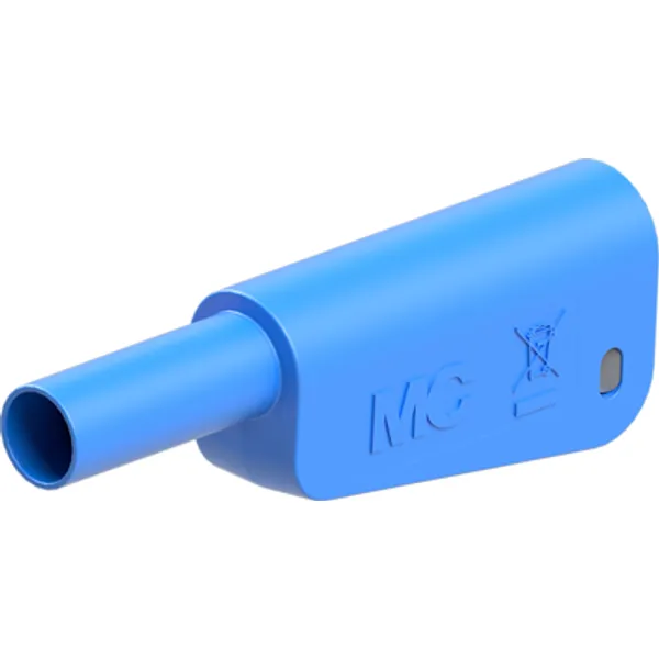 4 mm plug, screw connection, 2.5 mm², CAT II, CAT III, blue, 66.2024-23 image 1