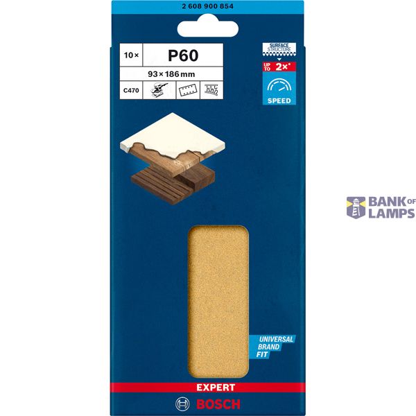 EXPERT C47 Sandpaper with 8 holes for Orbital Sanders 93 x 186 mm, G 6 1-pc image 2