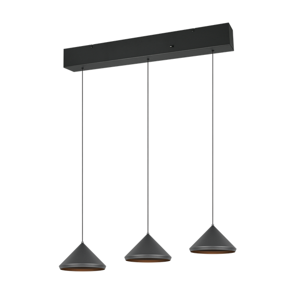 Laguna LED pendant 3-pc matt black image 1