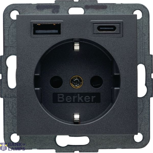 WCD RA, USB A + USB C (PD), berker S.1/B.3/B.7 antraciet image 1
