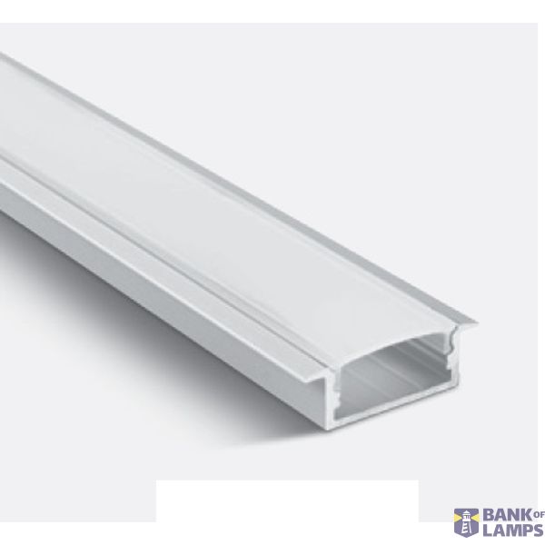 WHITE RECESSED PROFILE 2m FOR 20mm STRIPS + PC OPAL DIFF image 1
