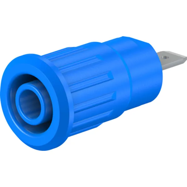 4 mm socket, flat plug connection, mounting Ø 12.2 mm, CAT III, blue, 49.7079-23 image 1