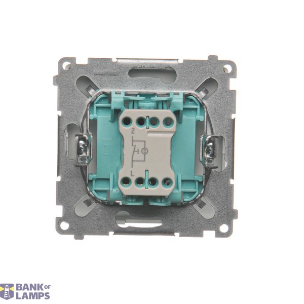 Single switch with backlight LED, (module), 10AX, quick connection, white image 1