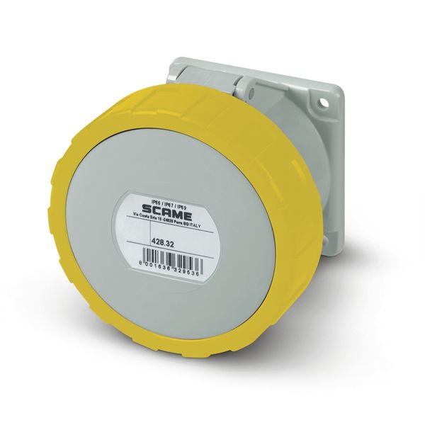 32A 2P+E 4h 100-130V 50Hz 60Hz 75X75MM Spring terminals image 1