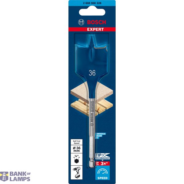 EXPERT Self Cut Speed Spade Drill Bit 36 x 152 mm image 2