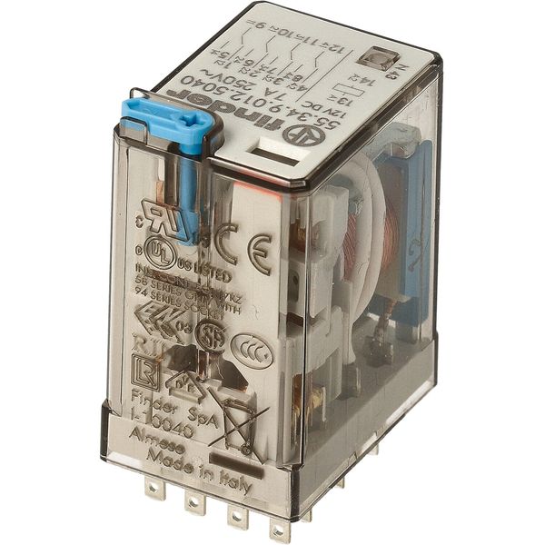General purpose Rel. 4CO 7A/12VDC/Agni+Au/Test button/Mech.ind. (55.34.9.012.5040) image 3