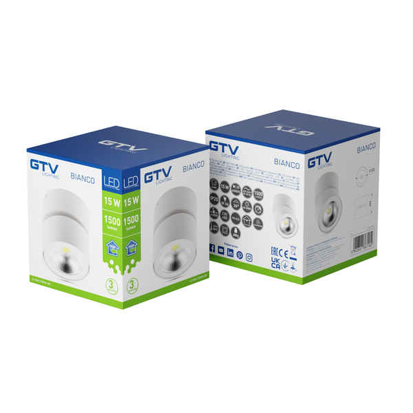 LED luminaire BIANCO, 15 W, 1500 lm, 4000K, IP20, round, white image 2