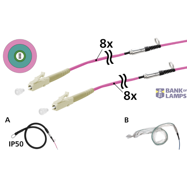 OpDAT VIK Universal cable 8xOM4, LC-LC, 40 m, one-sided pulling aid IP image 3