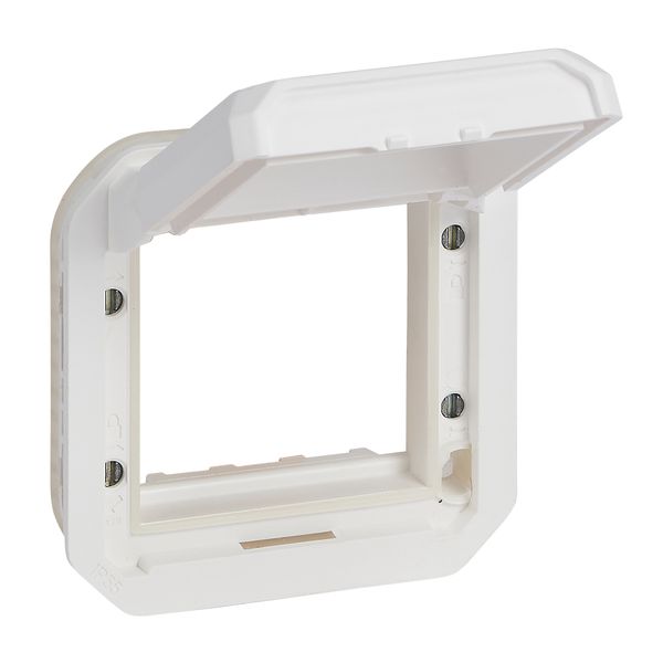 PLEXO MOSAIC ADAPTOR WITH NON-TRANSPARENT FLAP - WHITE - MECHANISM image 1