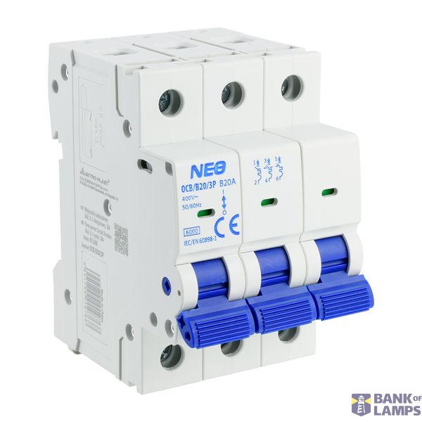 Circuit breaker, 6kA, B, 3-pole, 20A OCB/B20/3P image 1