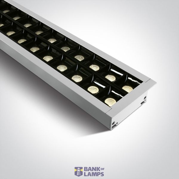 WHITE RECESSED 96pcs SPOTS UGR17 40W WW 1300mm 34deg 230V DARK LIGHT image 2