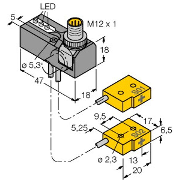 Inductive Sensor Monitoring Kit for Power Clamps   NI2-Q6.5-0.04/0.1-BDS-2AP6X3-H1141/S34 image 1