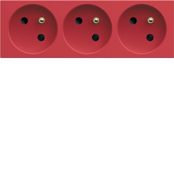 Tple socket trunk gallery 2P+E 16A red image 1