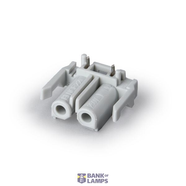 PCB coupler 2p socket, horiz., grey image 1