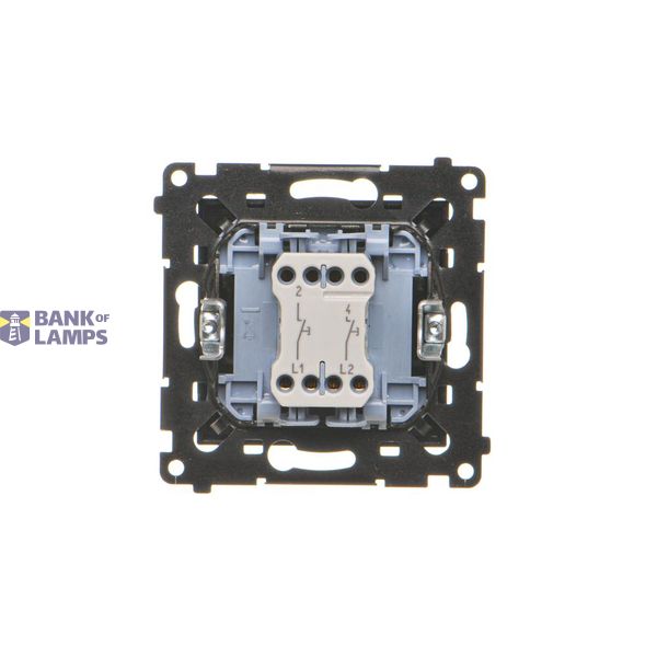 Single switch with backlight LED, (module), 16AX, Screw, Silver matt, metalic image 1