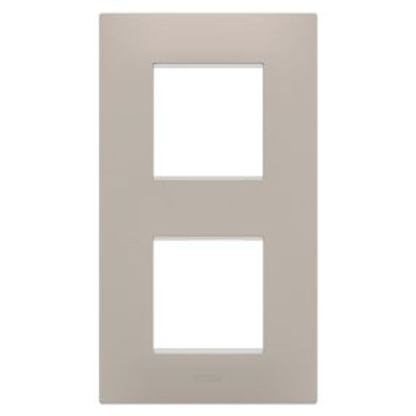 EGO INTERNATIONAL PLATE - IN TECHNOPOLYMER - 2+2 MODULES VERTICAL - DARK SAND - CHORUSMART image 1