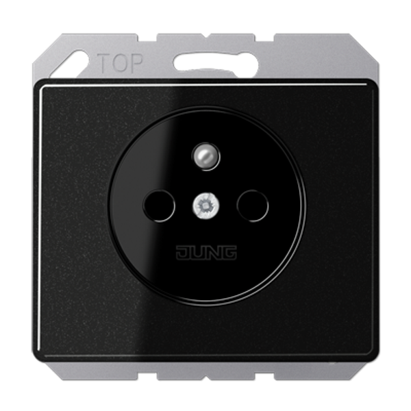 Socket. SL500 black with pin earth & KI mounting. image 1