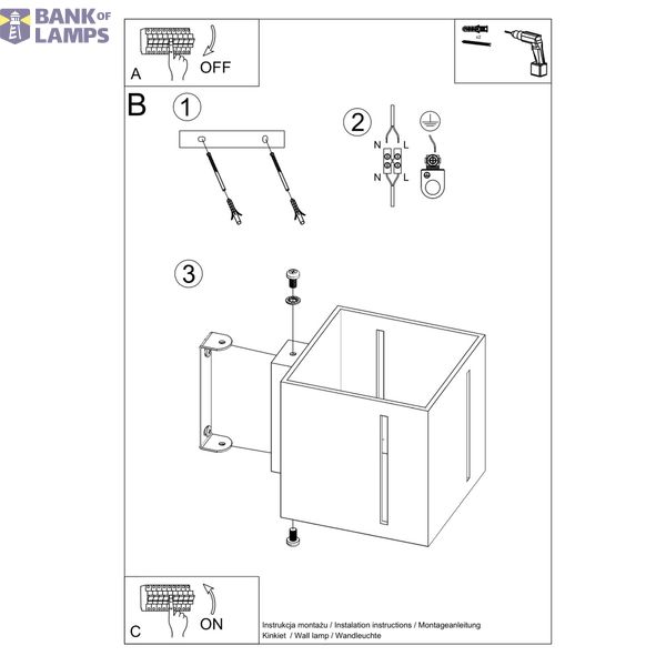 PIXAR WALL LAMP BLACK G9 1X40W IP20 image 6