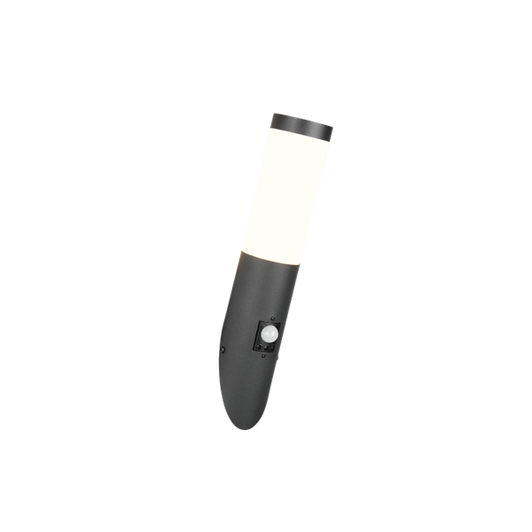 Trioto wall lamp E27 matt black/white motion sensor image 1
