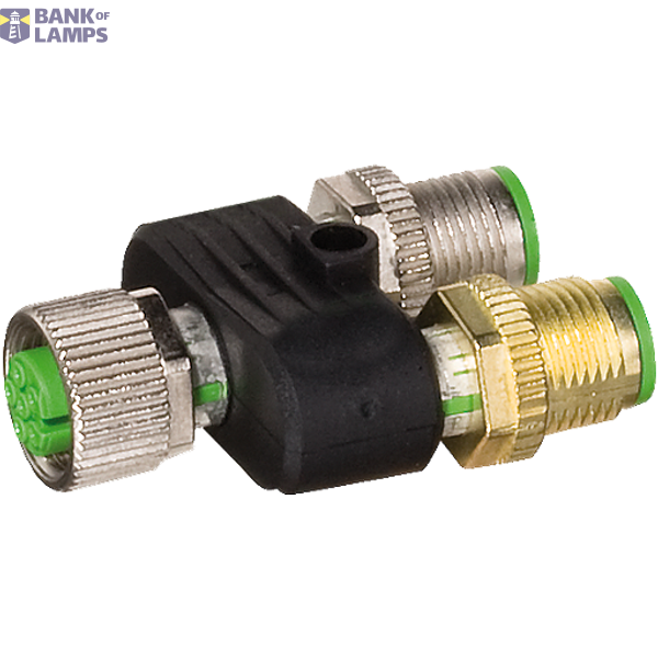 T Coupler M12 female / 2x M12 male A-cod. 5-pol. image 1
