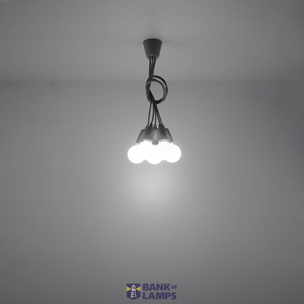 HANGING LAMP DIEGO 5 GRAY E27 5X60W IP20 image 7