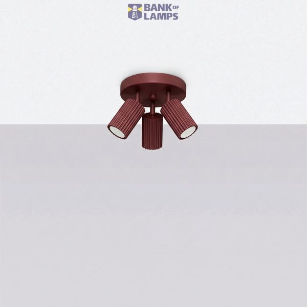Ceiling lamp KARBON 3P burgundy image 6