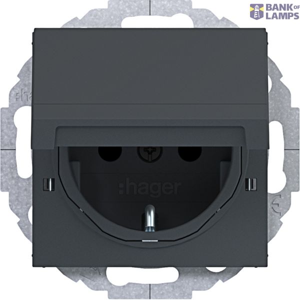 SCHUKO wall socket, locking pin, variable 45°, A.x/C.x anthracite image 1