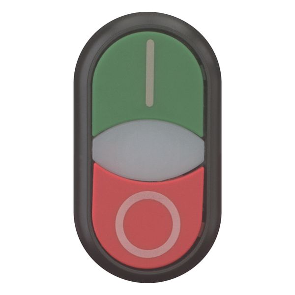 M22S-DDLF-GR-X1/X0 Double actuator pushbutton, RMQ-Titan, Actuators and indicator lights flush, momentary, White lens, green, red, inscribed, Bezel: black image 10