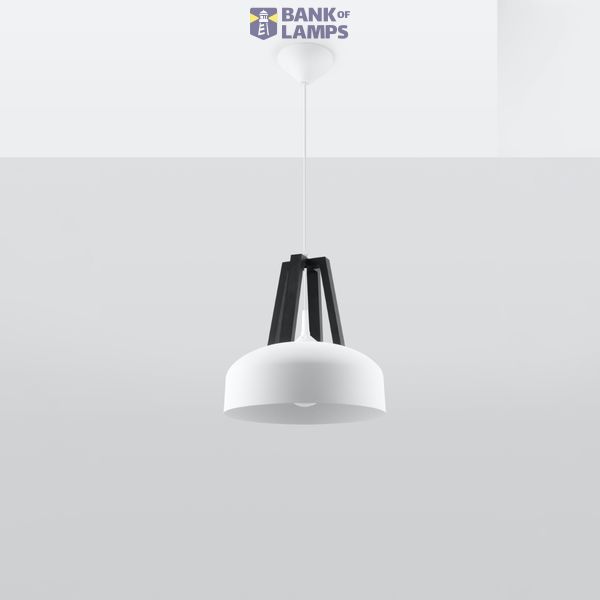 HANGING LAMP CASCO WHITE/BLACK E27 1X60W IP20 image 6