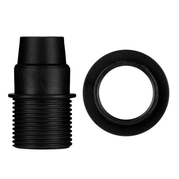 Lampholder E14 TP Half Thread + Ring Black image 1